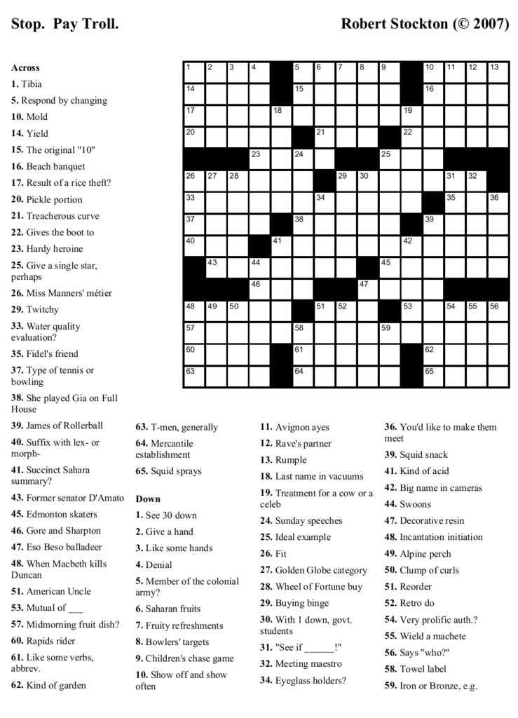 Printable Crossword Tagalog