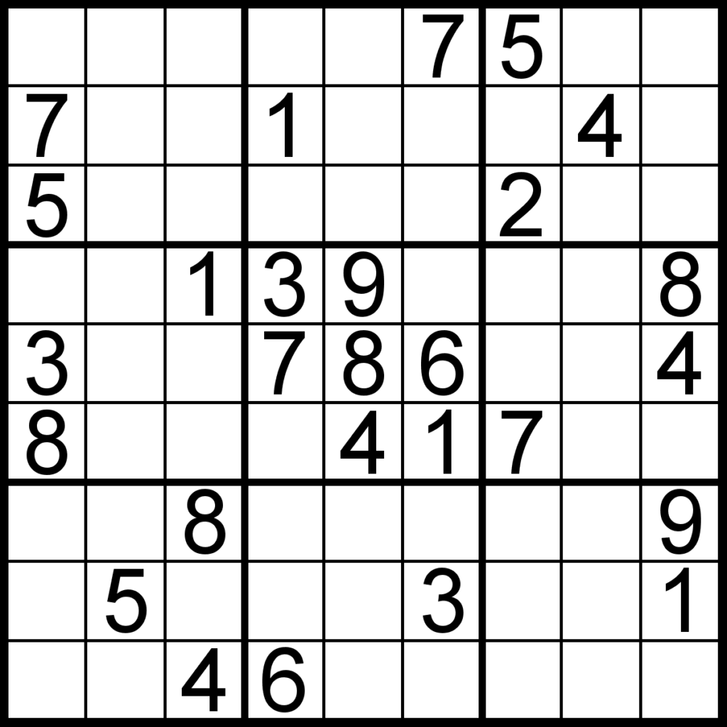 Free Printable Large Print Sudoku Puzzles