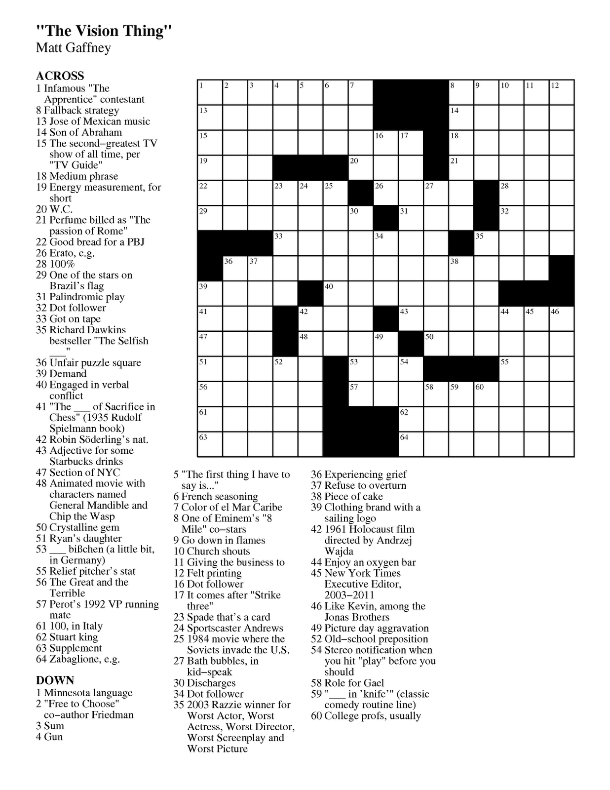 free daily crossword puzzles on line