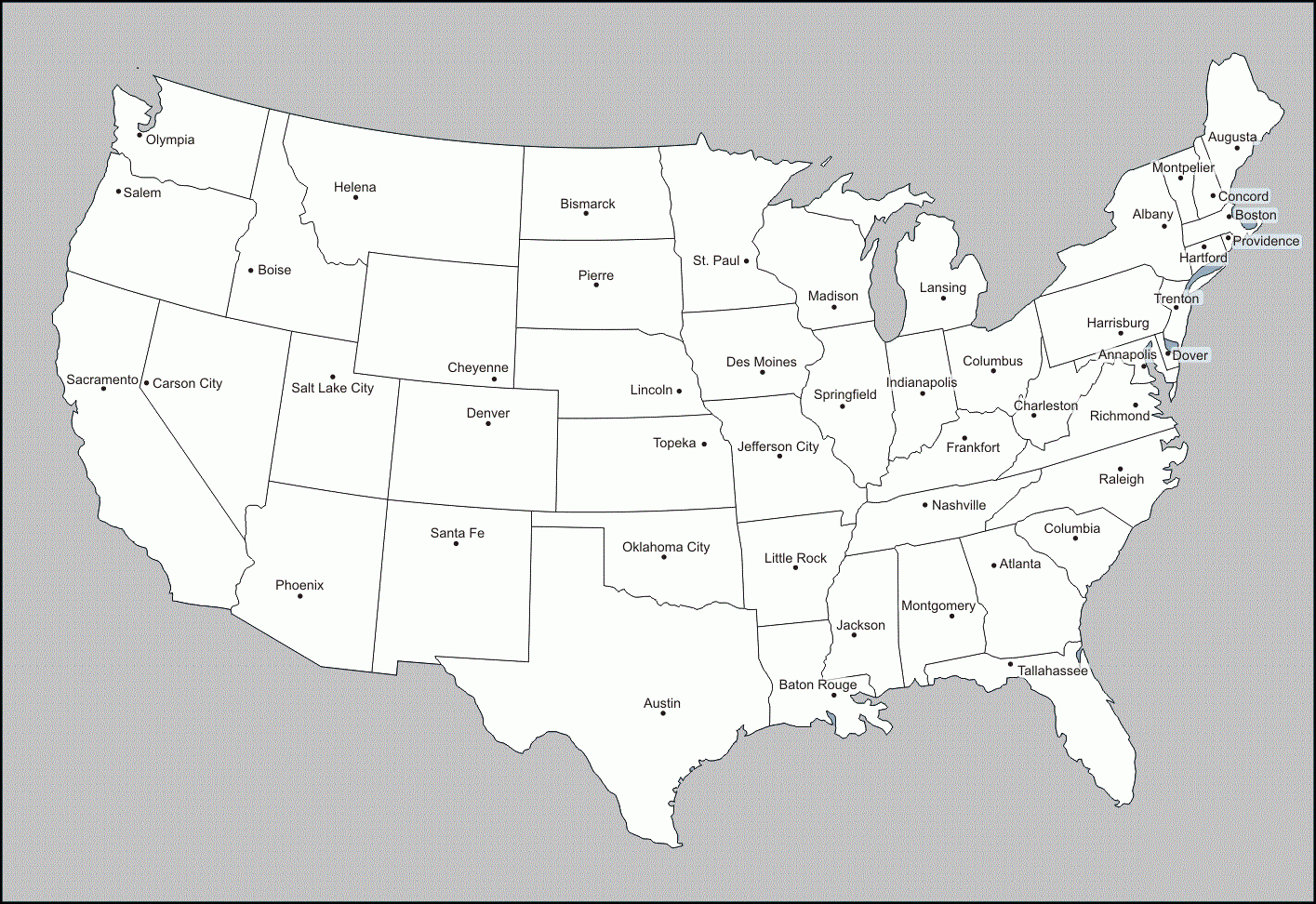 Free Printable United States Map