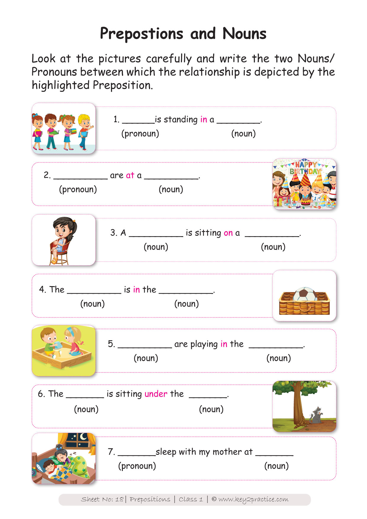 Worksheet For Grade 1 English Grammar