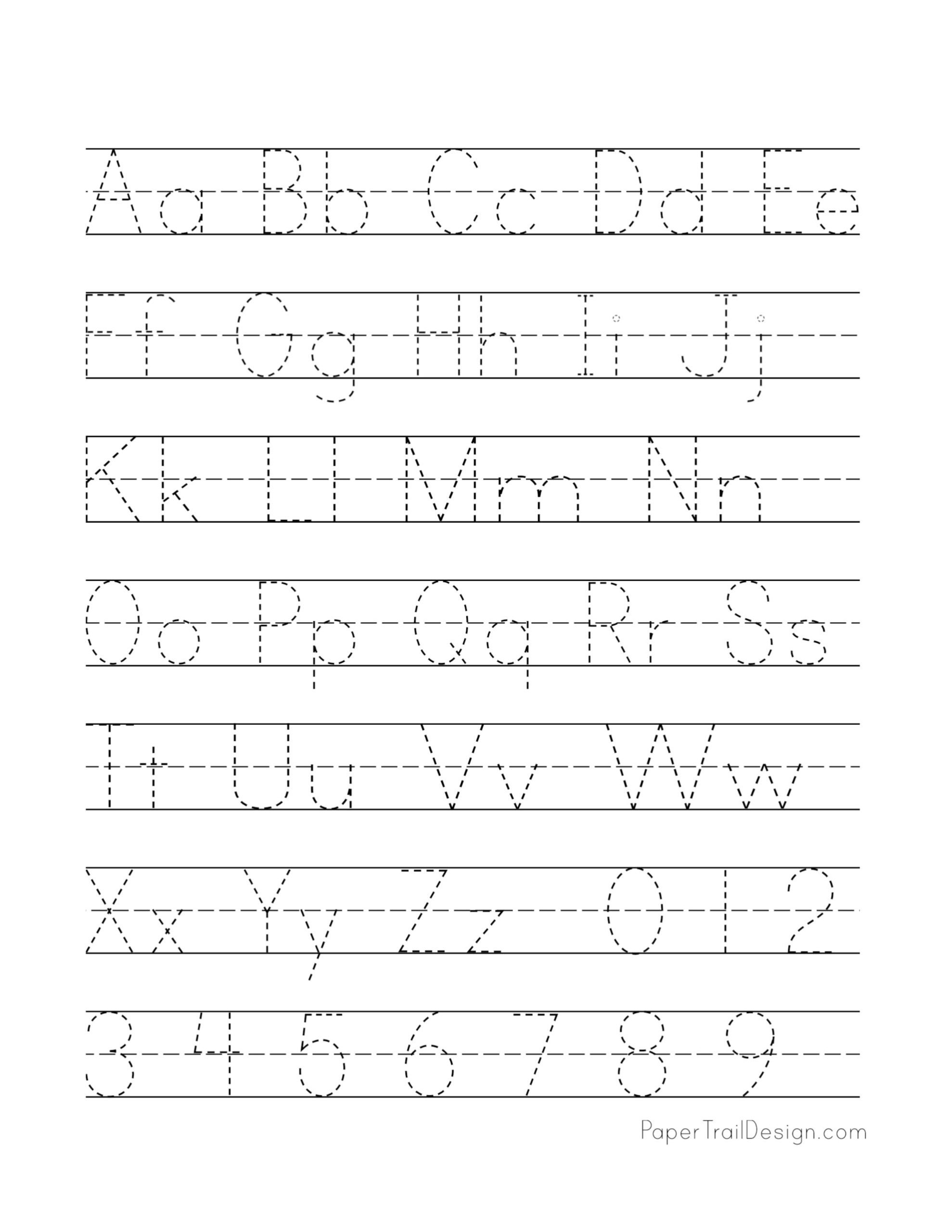 Alphabet Writing Practise Sheet
