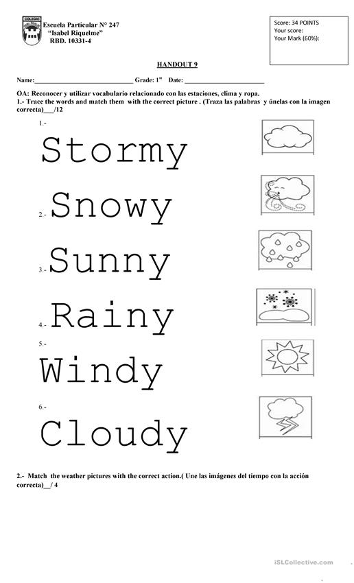 1st Grade English Worksheets Printable Crossword Puzzles Bingo Cards 